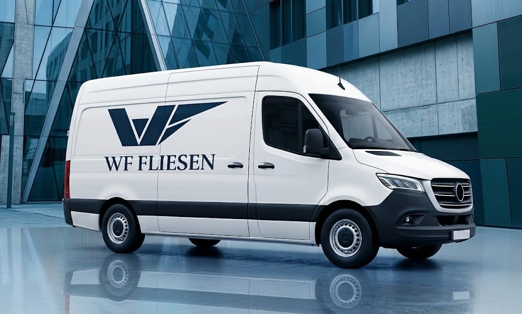 WF Fliesen — Firmenfahrzeug mit Logo-Branding